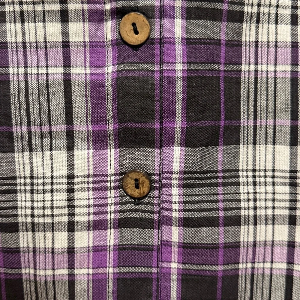 Plaid Hooded Button-Up Shirt women’s Large XL NWT​ - Picture 5 of 7
